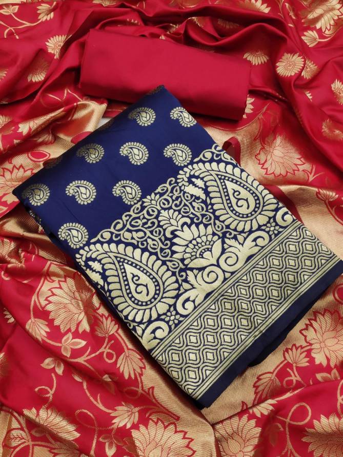 Vt Banarasi Silk Fancy Designer Wear Wholesale Non Catalog Dress Material